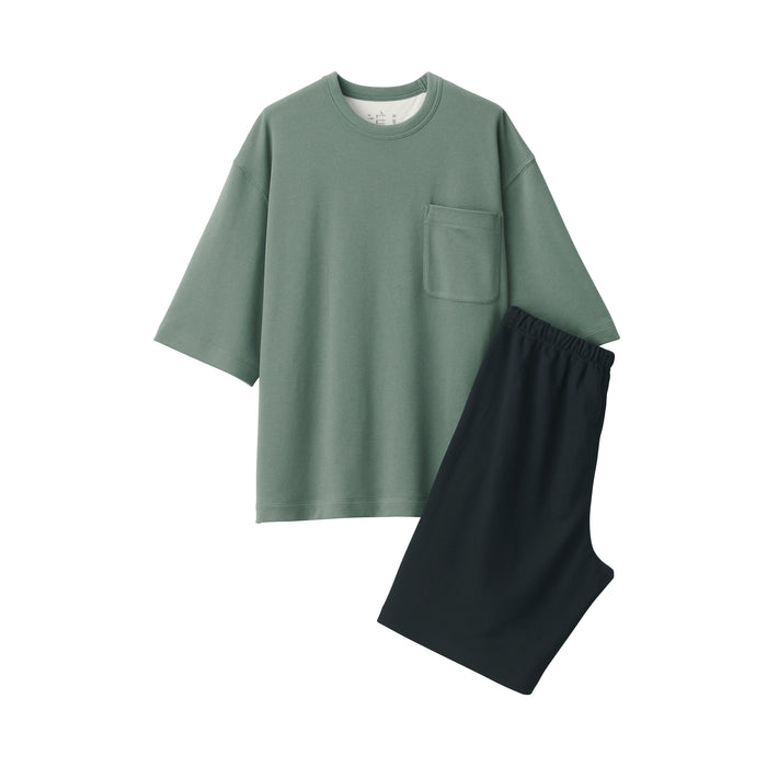 Pijama Muji Sweatshirt Short Sleeve Loungewear Mujer Verde | BB7A9M17K