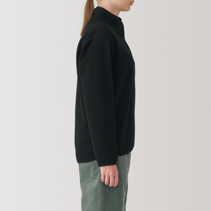 Pullover Muji Recyclable Fleece Mujer Negras | UW6K8A05L