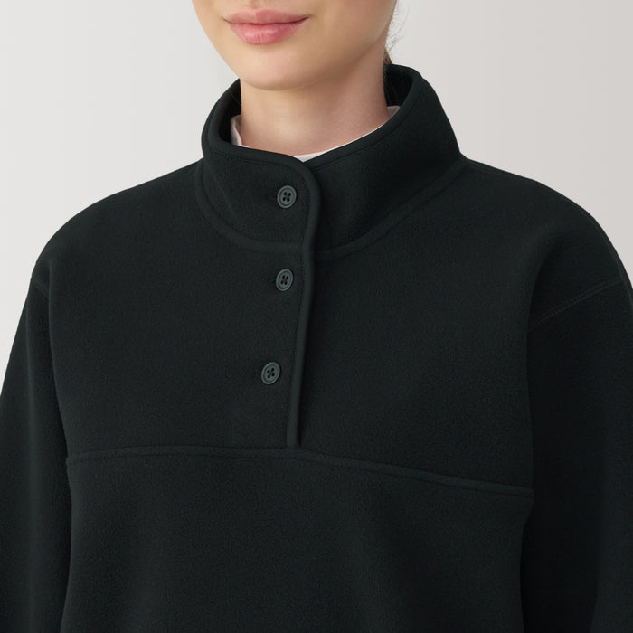 Pullover Muji Recyclable Fleece Mujer Negras | UW6K8A05L