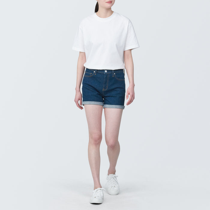 Short Muji Super Stretchy Denim Mujer Azules | ON7A2Y57V