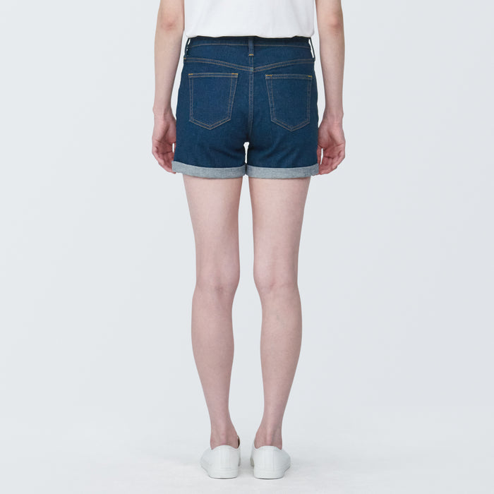 Short Muji Super Stretchy Denim Mujer Azules | ON7A2Y57V