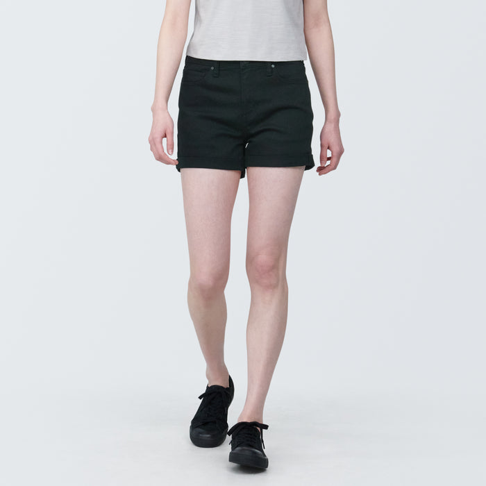 Short Muji Super Stretchy Denim Mujer Negras | YS4R0V44C