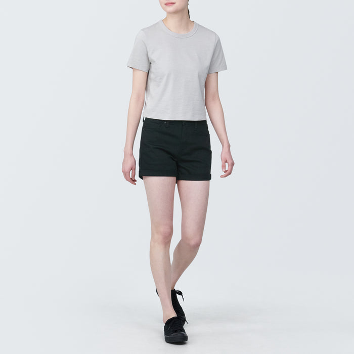 Short Muji Super Stretchy Denim Mujer Negras | YS4R0V44C
