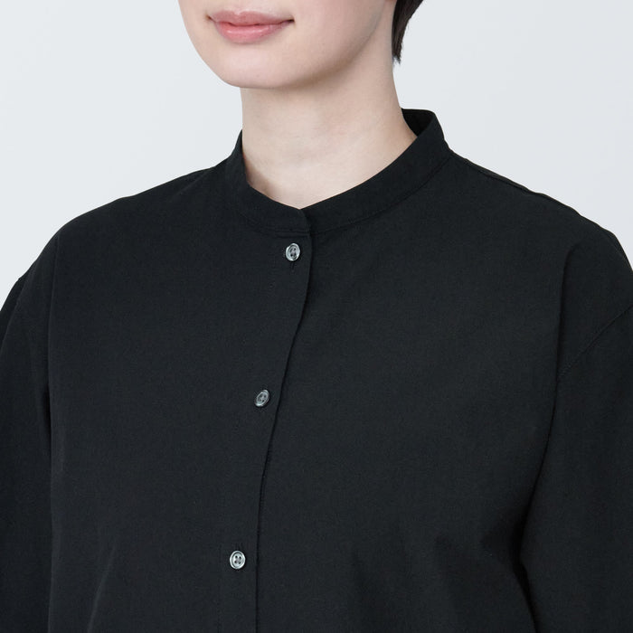 Vestido Muji Cool Touch Broadcloth Stand Collar Short Sleeve Mujer Negras | GW5L8A27A