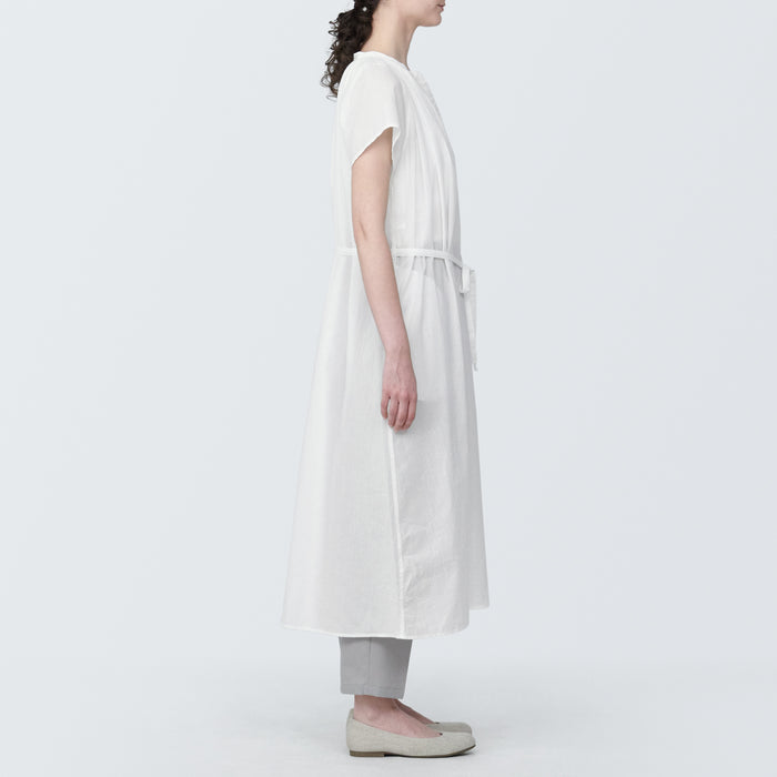 Vestido Muji High-Twist Veil French Sleeve Mujer Blancas | NZ8V8X84Y